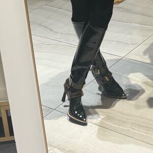 Black fendi harness boot